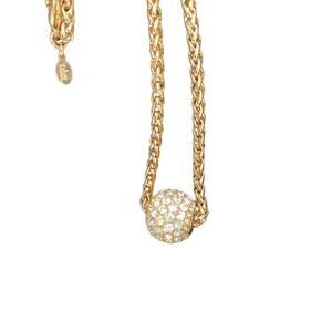 Vintage Joan Rivers Gold-Tone Necklace with Rhinestone Ball Pendant